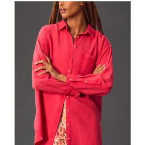 Pilcro Anthropologie Oversized Oxford Button Down Shirt NWT